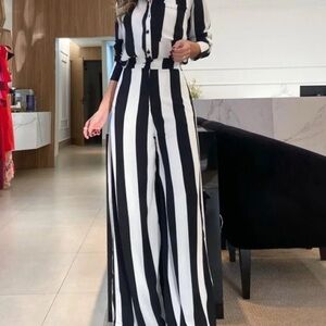 Black and White Striped Set